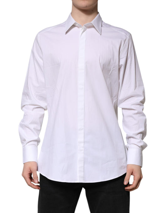 Dolce & Gabbana White MARTINI Long Sleeve Dress Formal Shirt – IT43 | 2XL par Dolce & Gabbana | Disponible sur Sandy Store ByNet