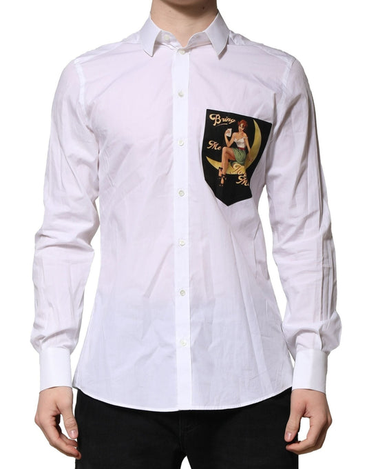Dolce & Gabbana White MARTINI Long Sleeves Men Formal Shirt – IT40 | M par Dolce & Gabbana | Disponible sur Sandy Store ByNet