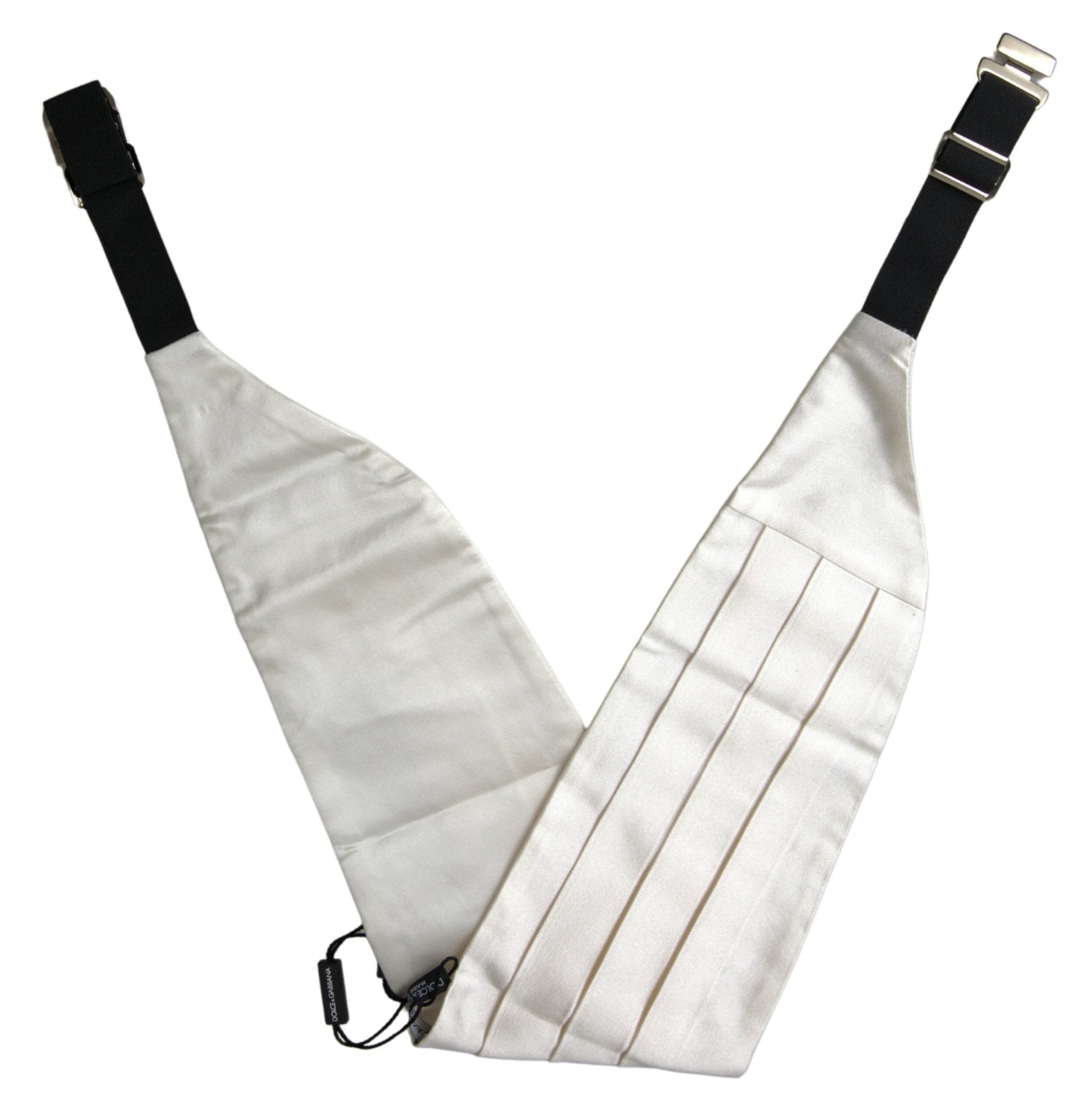 Dolce & Gabbana White Men Wide Waist Silk Belt Cummerbund – IT48 | M par Dolce & Gabbana | Disponible sur Sandy Store ByNet