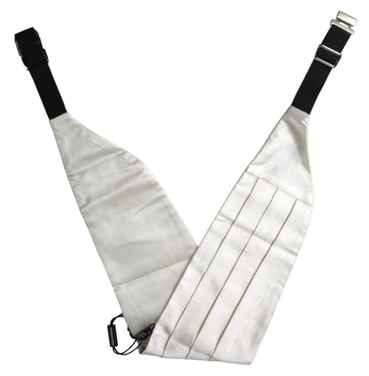 Dolce & Gabbana White Men Wide Waist Silk Belt Cummerbund – IT48 | M par Dolce & Gabbana | Disponible sur Sandy Store ByNet