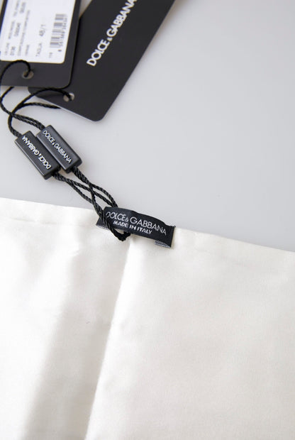 Dolce & Gabbana White Men Wide Waist Silk Belt Cummerbund – IT48 | M par Dolce & Gabbana | Disponible sur Sandy Store ByNet