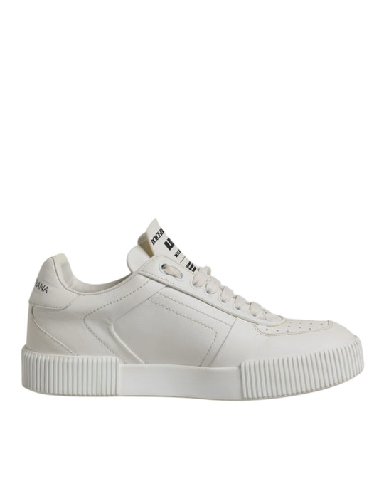 Dolce & Gabbana White Miami Leather Low Top Sneakers Shoes - Sandy Store ByNet