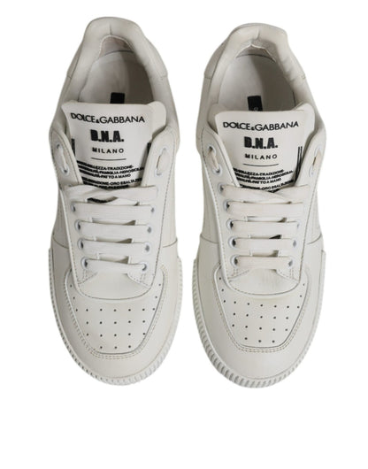 Dolce & Gabbana White Miami Leather Low Top Sneakers Shoes - Sandy Store ByNet