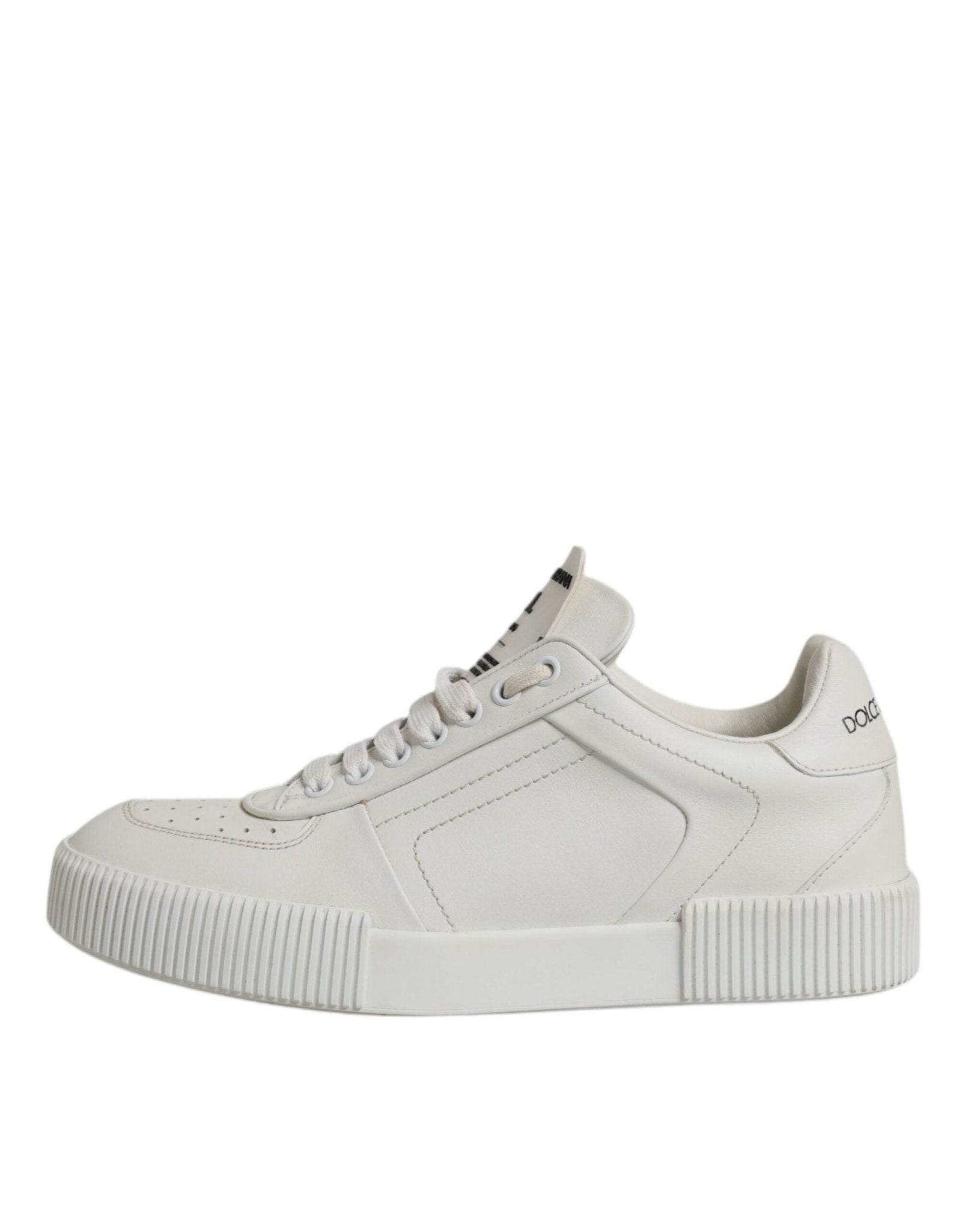 Dolce & Gabbana White Miami Leather Low Top Sneakers Shoes - Sandy Store ByNet
