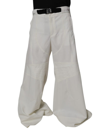 Dolce & Gabbana White Mid Waist Wide Leg Pants – IT50 | L par Dolce & Gabbana | Disponible sur Sandy Store ByNet