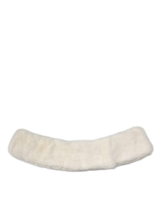 Dolce & Gabbana White Mink Fur Collar Women Neck Wrap Scarf - Sandy Store ByNet