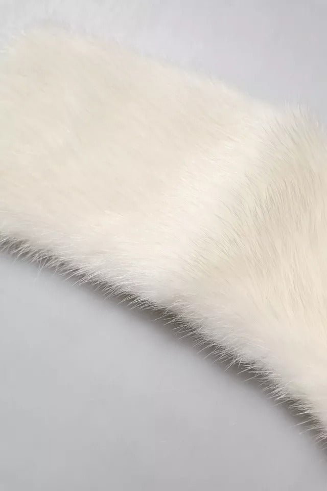 Dolce & Gabbana White Mink Fur Collar Women Neck Wrap Scarf - Sandy Store ByNet