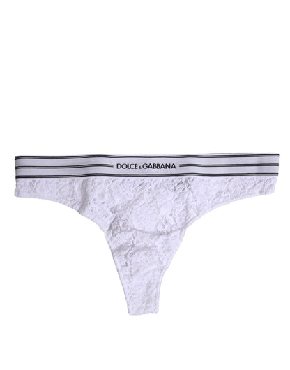Dolce & Gabbana White Nylon Floral Lace Bottom Panty Underwear – IT3 | M par Dolce & Gabbana | Disponible sur Sandy Store ByNet