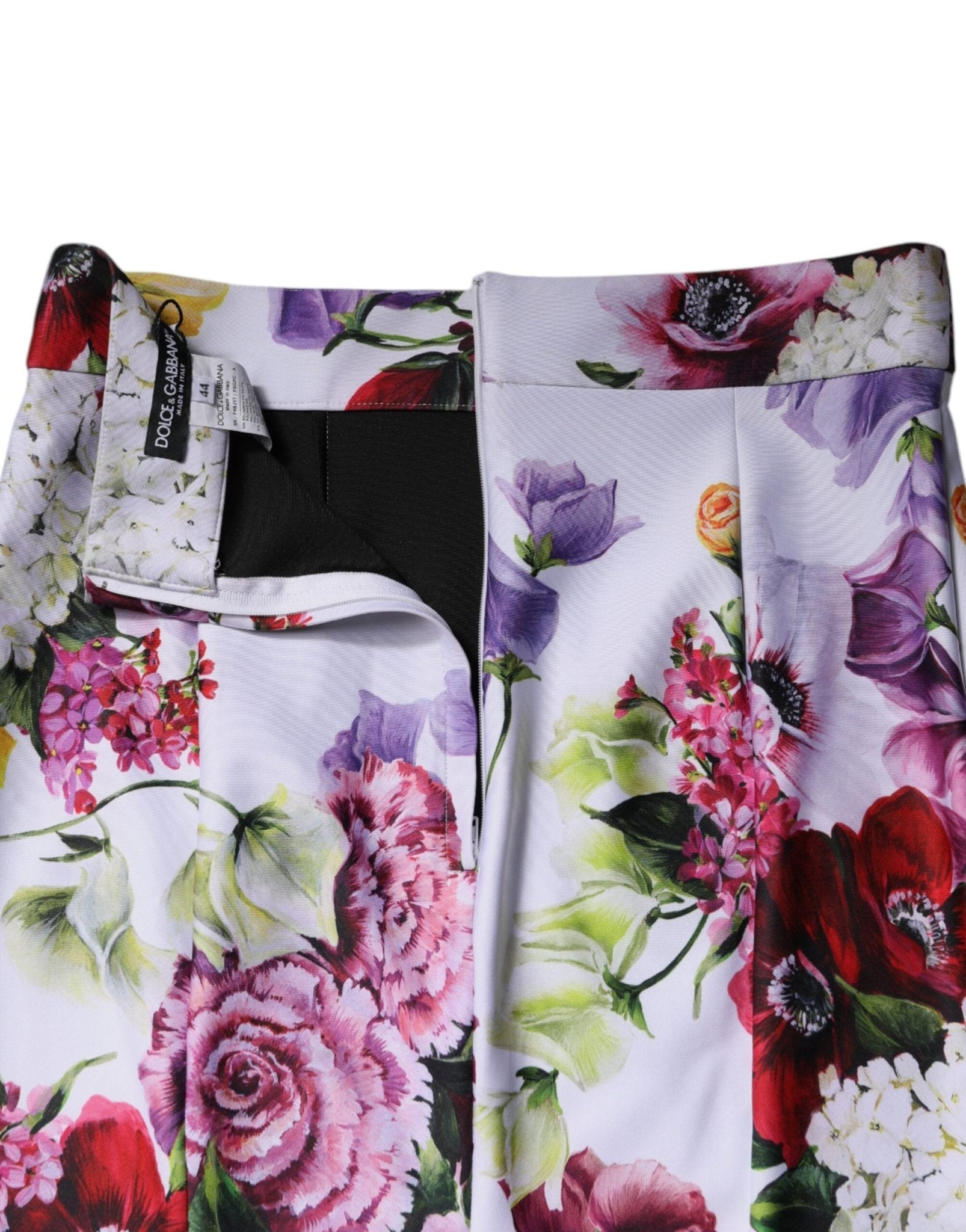 Dolce & Gabbana White Nylon Floral Pencil Cut Midi Skirt - Sandy Store ByNet