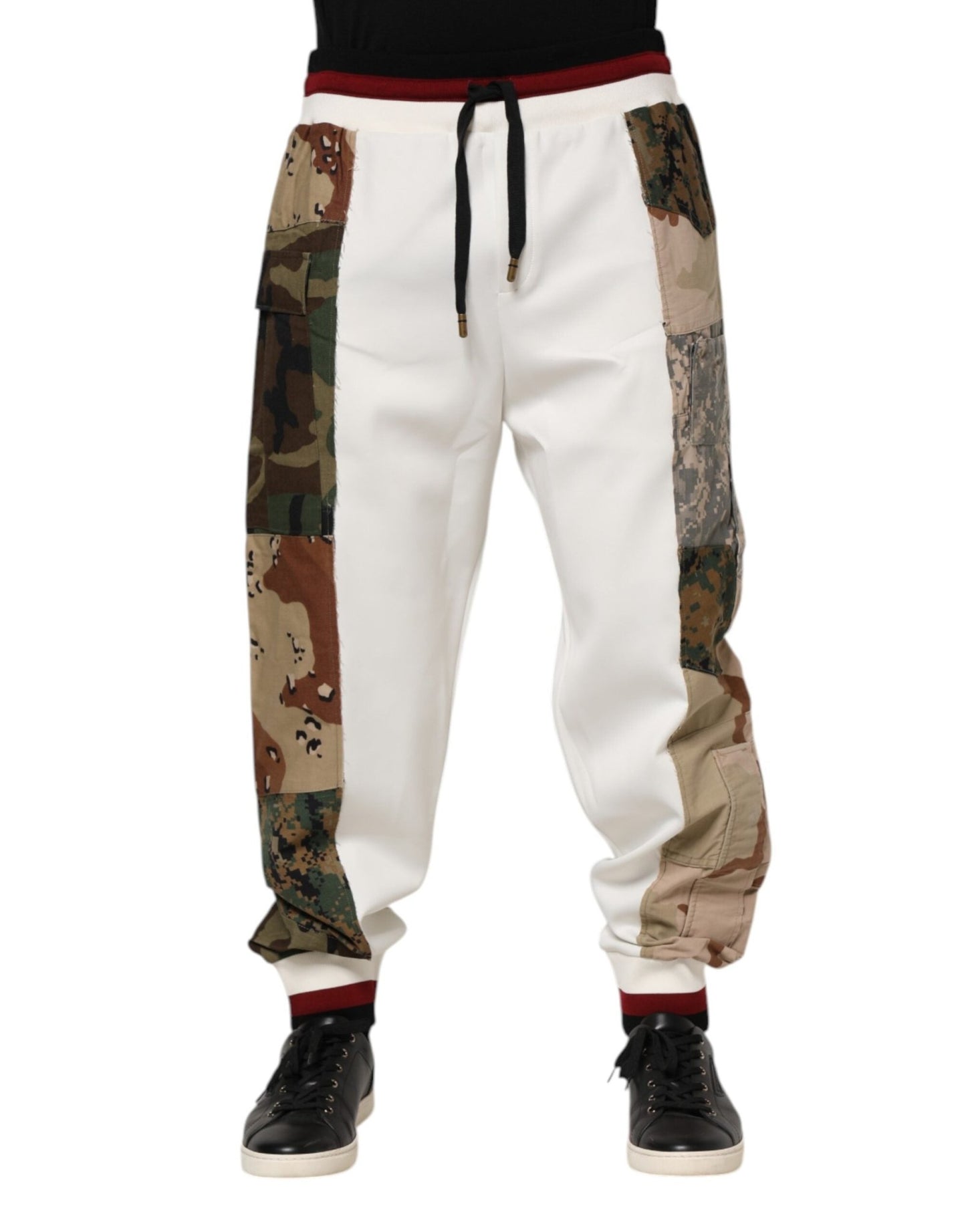 Dolce & Gabbana White Patchwork Jogger Pants – IT48 | M par Dolce & Gabbana | Disponible sur Sandy Store ByNet