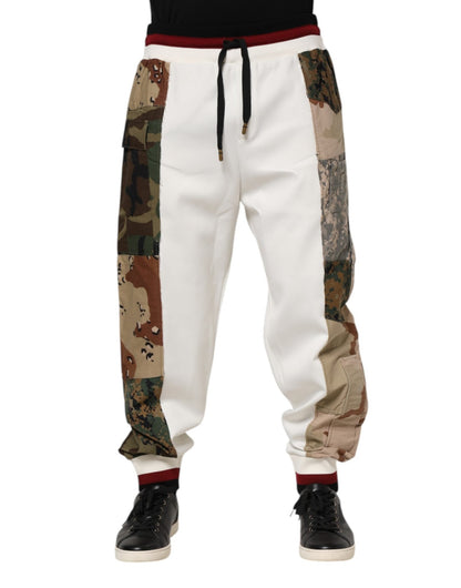 Dolce & Gabbana White Patchwork Jogger Pants – IT48 | M par Dolce & Gabbana | Disponible sur Sandy Store ByNet