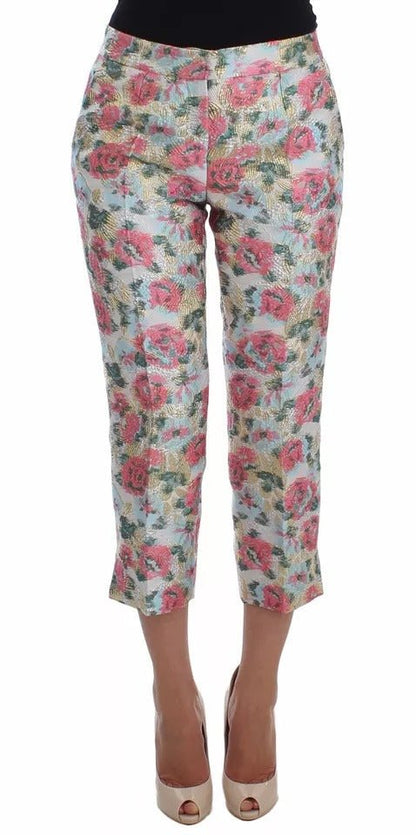 Dolce & Gabbana White Pink Floral Brocade Pants – IT40|S par Dolce & Gabbana | Disponible sur Sandy Store ByNet