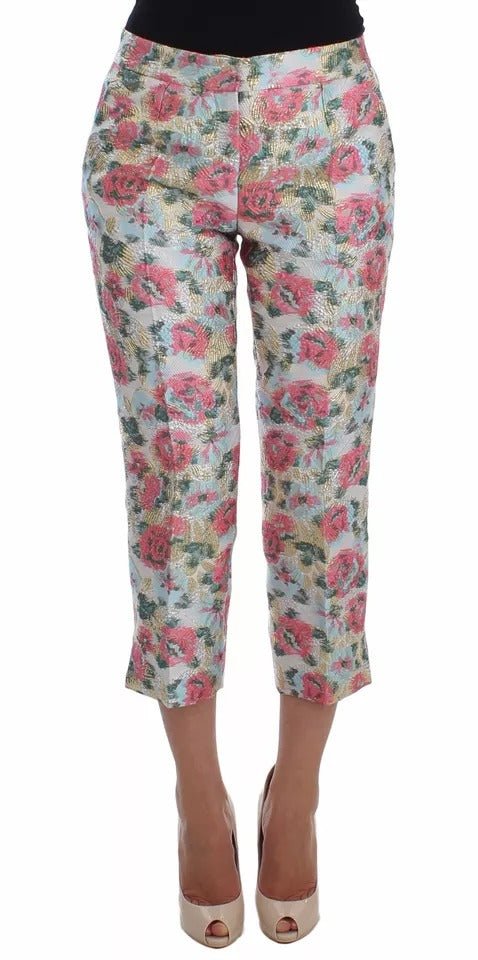 Dolce & Gabbana White Pink Floral Brocade Pants – IT40|S par Dolce & Gabbana | Disponible sur Sandy Store ByNet