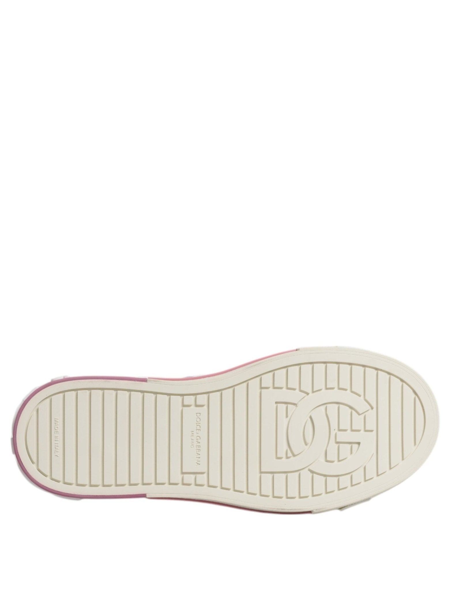 Dolce & Gabbana White Pink Leather Low Top Sneakers Shoes - Sandy Store ByNet