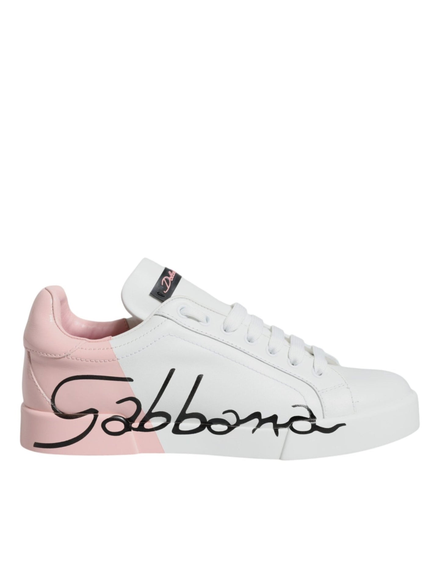 Dolce & Gabbana White Pink Portofino Low Top Sneakers Shoes – EU35/US4.5 par Dolce & Gabbana | Disponible sur Sandy Store ByNet