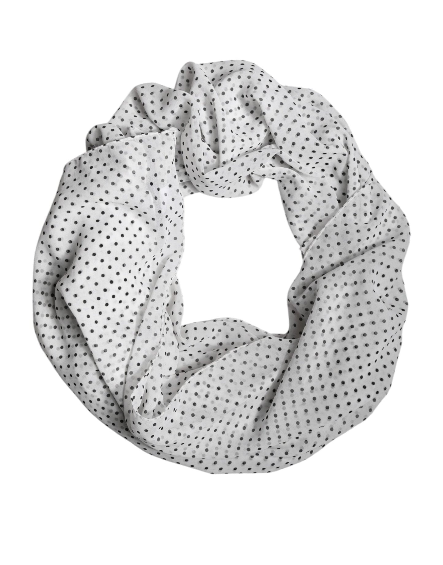 Dolce & Gabbana White Polka Dots Polyester Wrap Shawl Scarf – par Dolce & Gabbana | Disponible sur Sandy Store ByNet