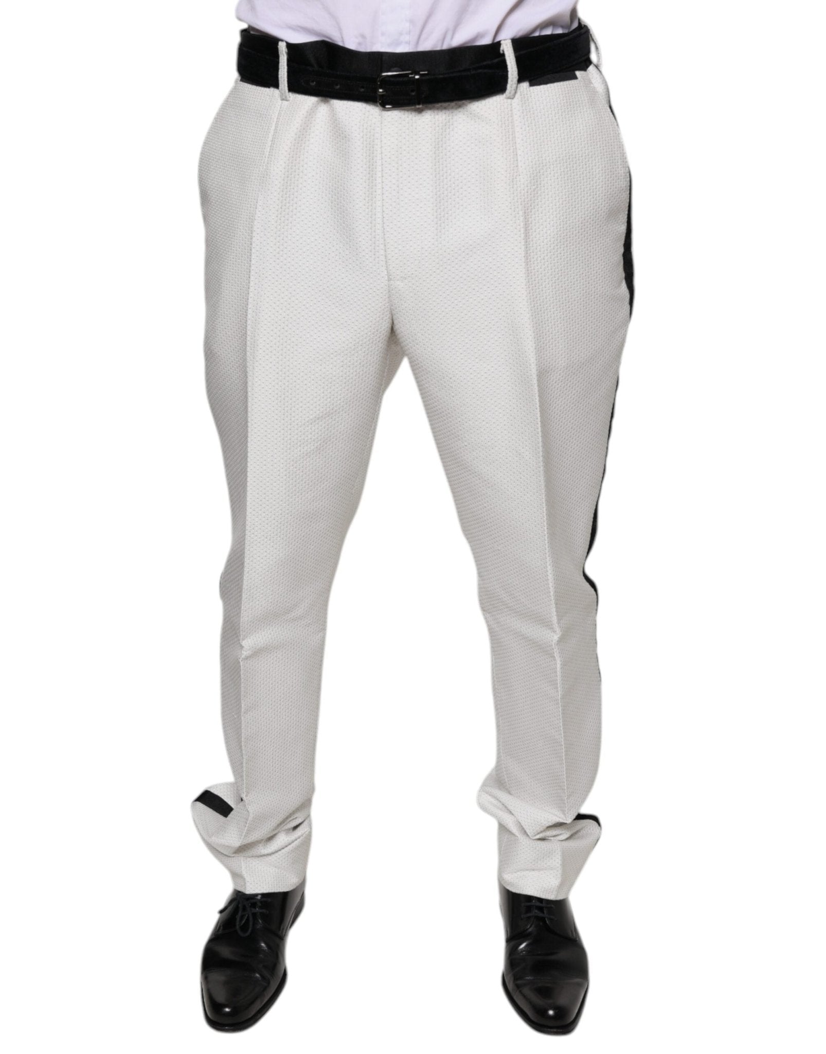 Dolce & Gabbana White Polyester Formal Dress Pants – IT54 | XL par Dolce & Gabbana | Disponible sur Sandy Store ByNet