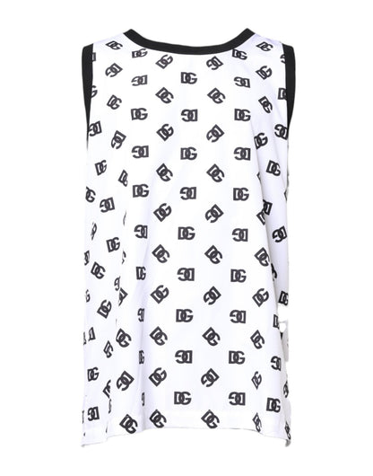 Dolce & Gabbana White Polyester Sleeveless DG Logo T-shirt – IT50 | L par Dolce & Gabbana | Disponible sur Sandy Store ByNet