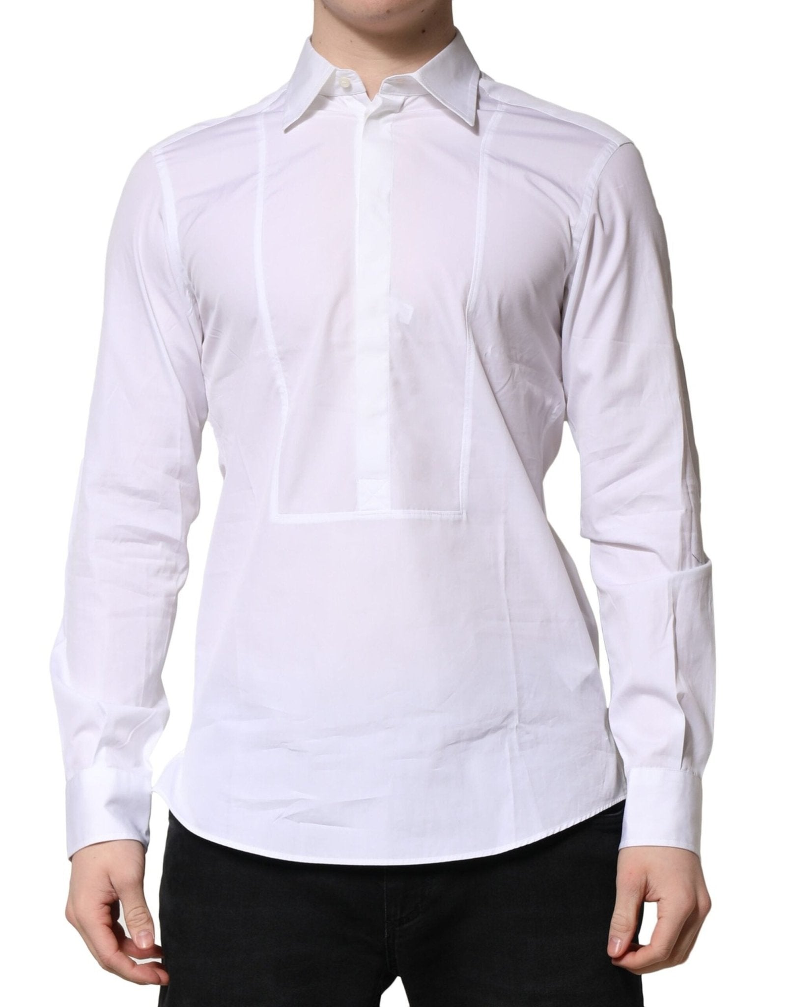 Dolce & Gabbana White Poplin Cotton Formal Men Dress Shirt – IT38 | XS par Dolce & Gabbana | Disponible sur Sandy Store ByNet