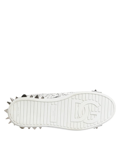 Dolce & Gabbana White Portofino Studded Men Sneakers Shoes – EU41.5/US8.5 par Dolce & Gabbana | Disponible sur Sandy Store ByNet