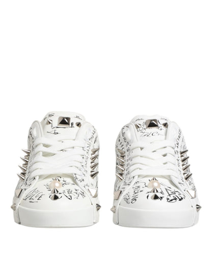 Dolce & Gabbana White Portofino Studded Men Sneakers Shoes – EU41.5/US8.5 par Dolce & Gabbana | Disponible sur Sandy Store ByNet