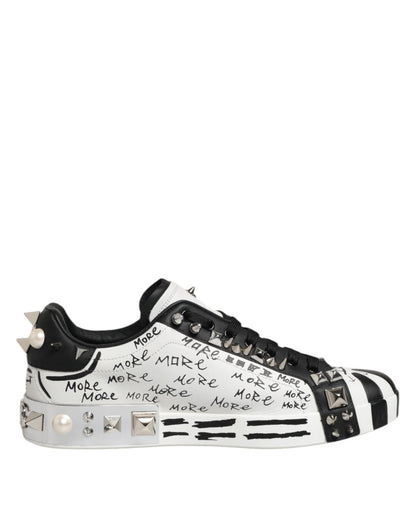 Dolce & Gabbana White Portofino Studded Men Sneakers Shoes – EU43/US10 par Dolce & Gabbana | Disponible sur Sandy Store ByNet