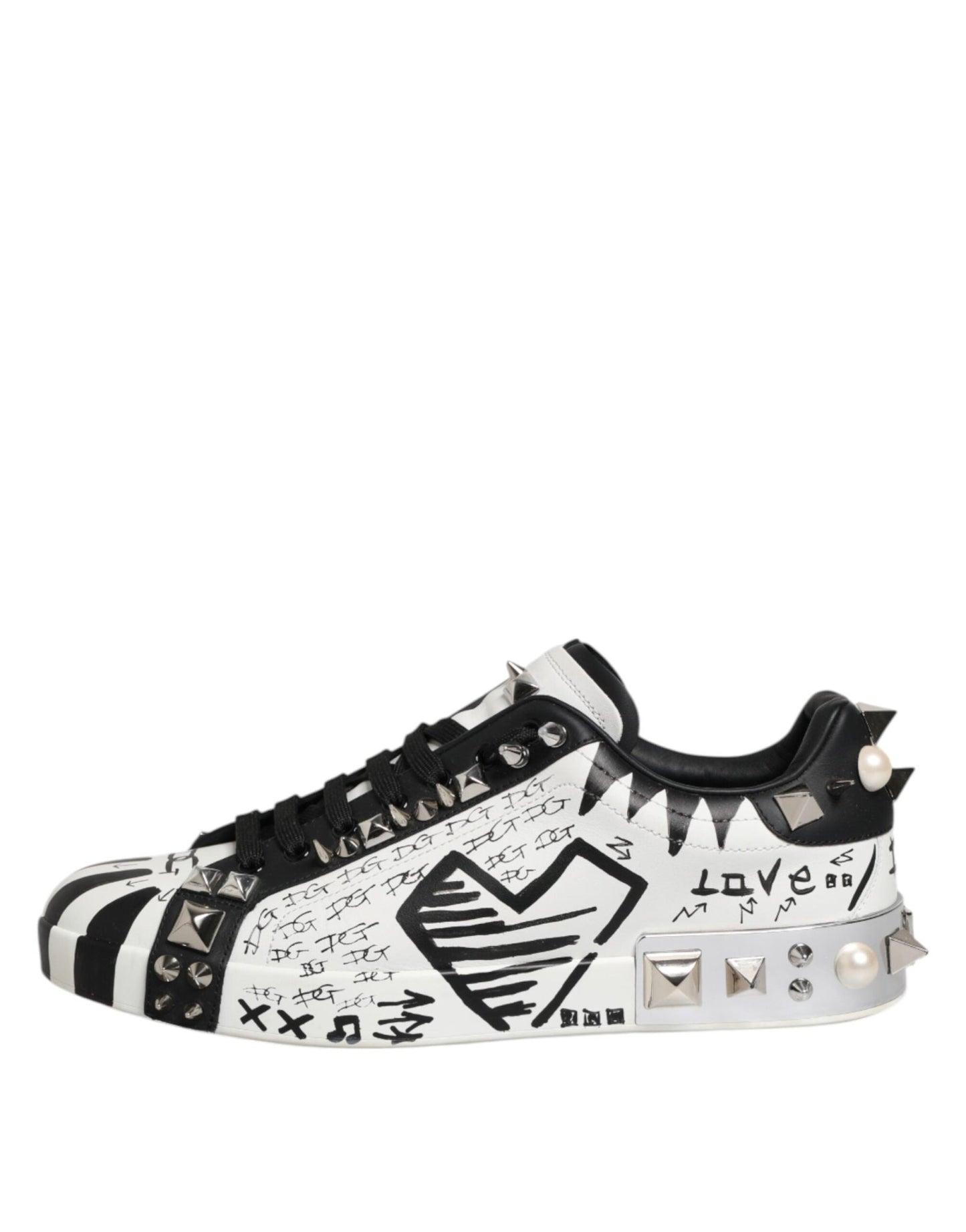 Dolce & Gabbana White Portofino Studded Men Sneakers Shoes – EU43/US10 par Dolce & Gabbana | Disponible sur Sandy Store ByNet