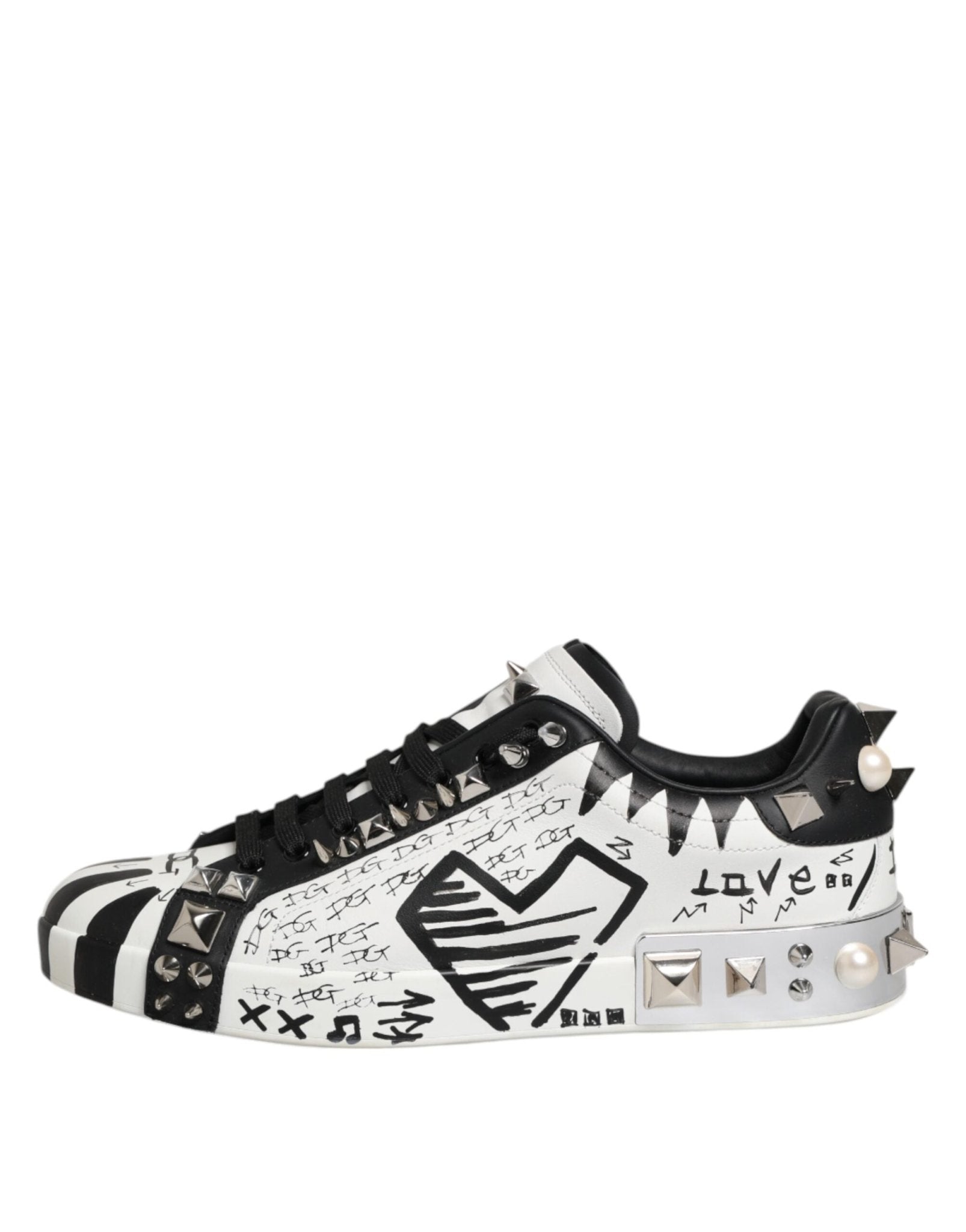 Dolce & Gabbana White Portofino Studded Men Sneakers Shoes – EU43/US10 par Dolce & Gabbana | Disponible sur Sandy Store ByNet