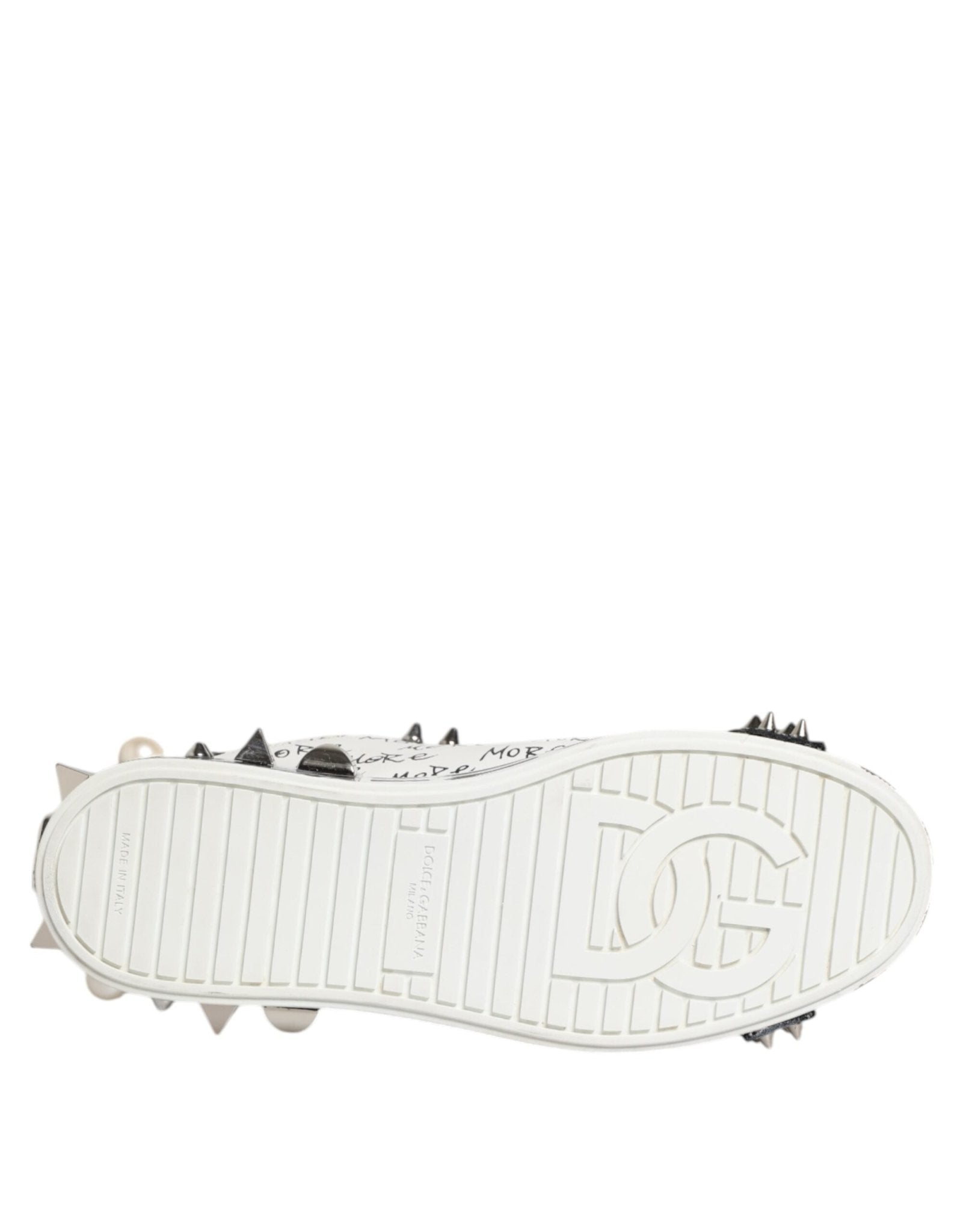 Dolce & Gabbana White Portofino Studded Men Sneakers Shoes – EU43/US10 par Dolce & Gabbana | Disponible sur Sandy Store ByNet