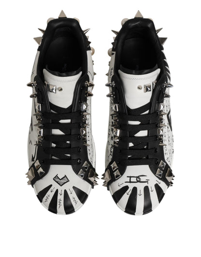 Dolce & Gabbana White Portofino Studded Men Sneakers Shoes – EU43/US10 par Dolce & Gabbana | Disponible sur Sandy Store ByNet