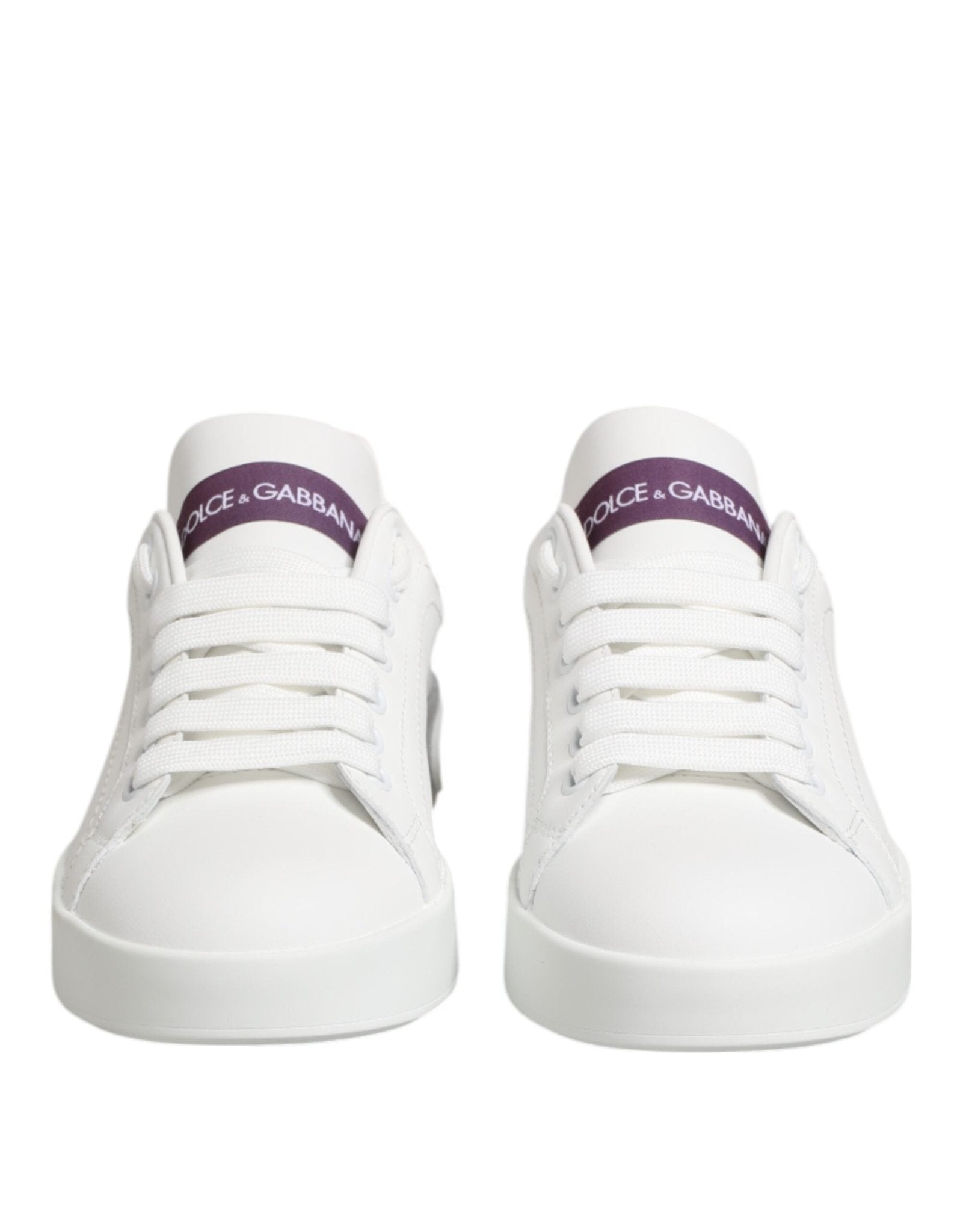 Dolce & Gabbana White Purple Leather Low Top Sneakers Shoes – EU35/US4.5 par Dolce & Gabbana | Disponible sur Sandy Store ByNet