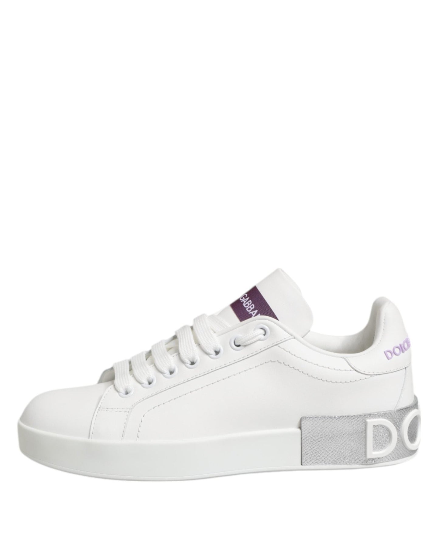 Dolce & Gabbana White Purple Leather Low Top Sneakers Shoes – EU35/US4.5 par Dolce & Gabbana | Disponible sur Sandy Store ByNet