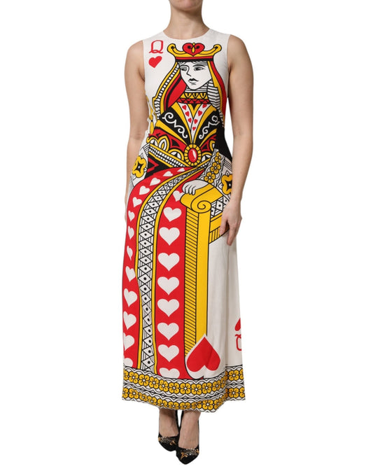Dolce & Gabbana White Queen Of Hearts Sleeveless Maxi Dress – IT38 | XS par Dolce & Gabbana | Disponible sur Sandy Store ByNet