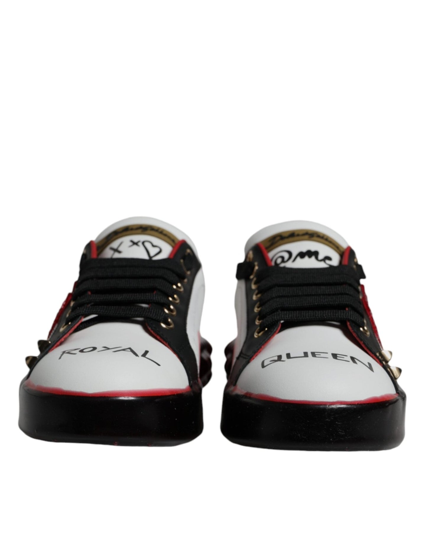 Dolce & Gabbana White Red Crystals Leather Portofino Sneakers Shoes – EU36.5/US6 par Dolce & Gabbana | Disponible sur Sandy Store ByNet