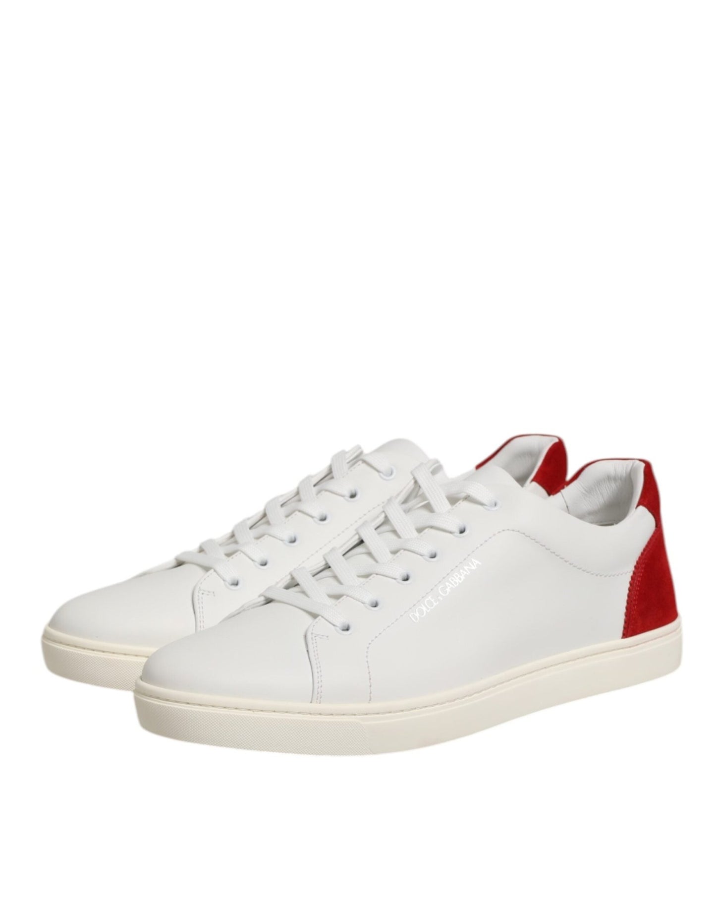 Dolce & Gabbana White Red Leather Low Top Men Sneakers Shoes – EU40/US7 par Dolce & Gabbana | Disponible sur Sandy Store ByNet