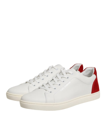 Dolce & Gabbana White Red Leather Low Top Men Sneakers Shoes – EU40/US7 par Dolce & Gabbana | Disponible sur Sandy Store ByNet