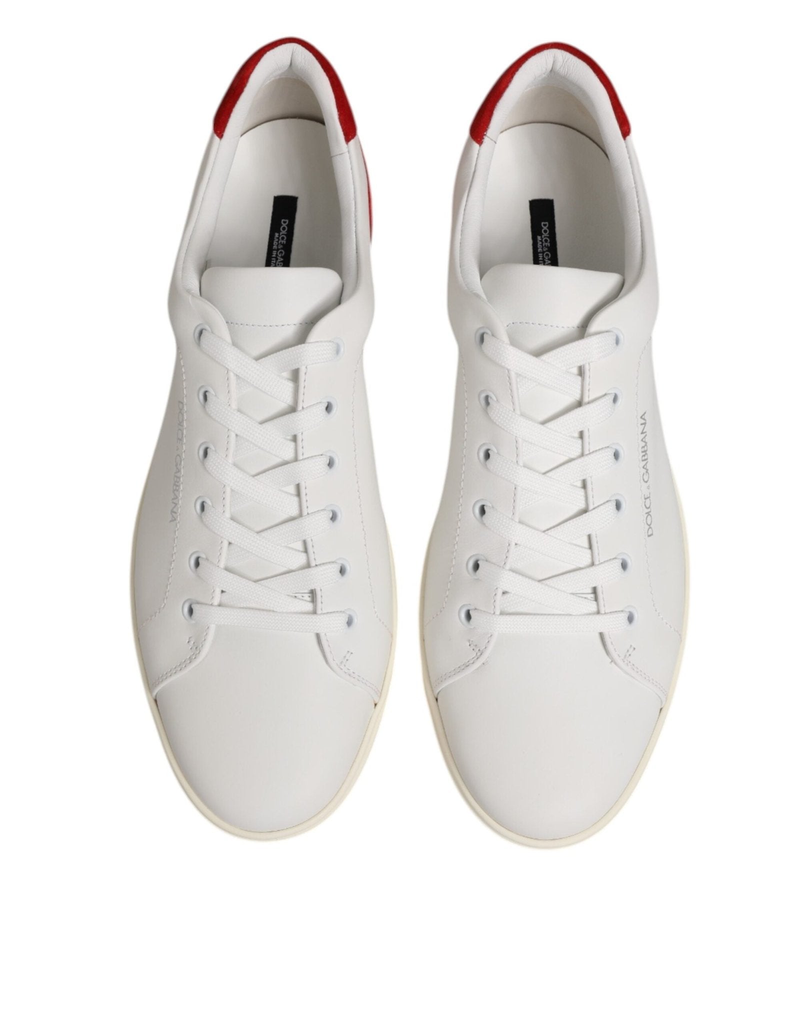 Dolce & Gabbana White Red Leather Low Top Men Sneakers Shoes – EU40/US7 par Dolce & Gabbana | Disponible sur Sandy Store ByNet