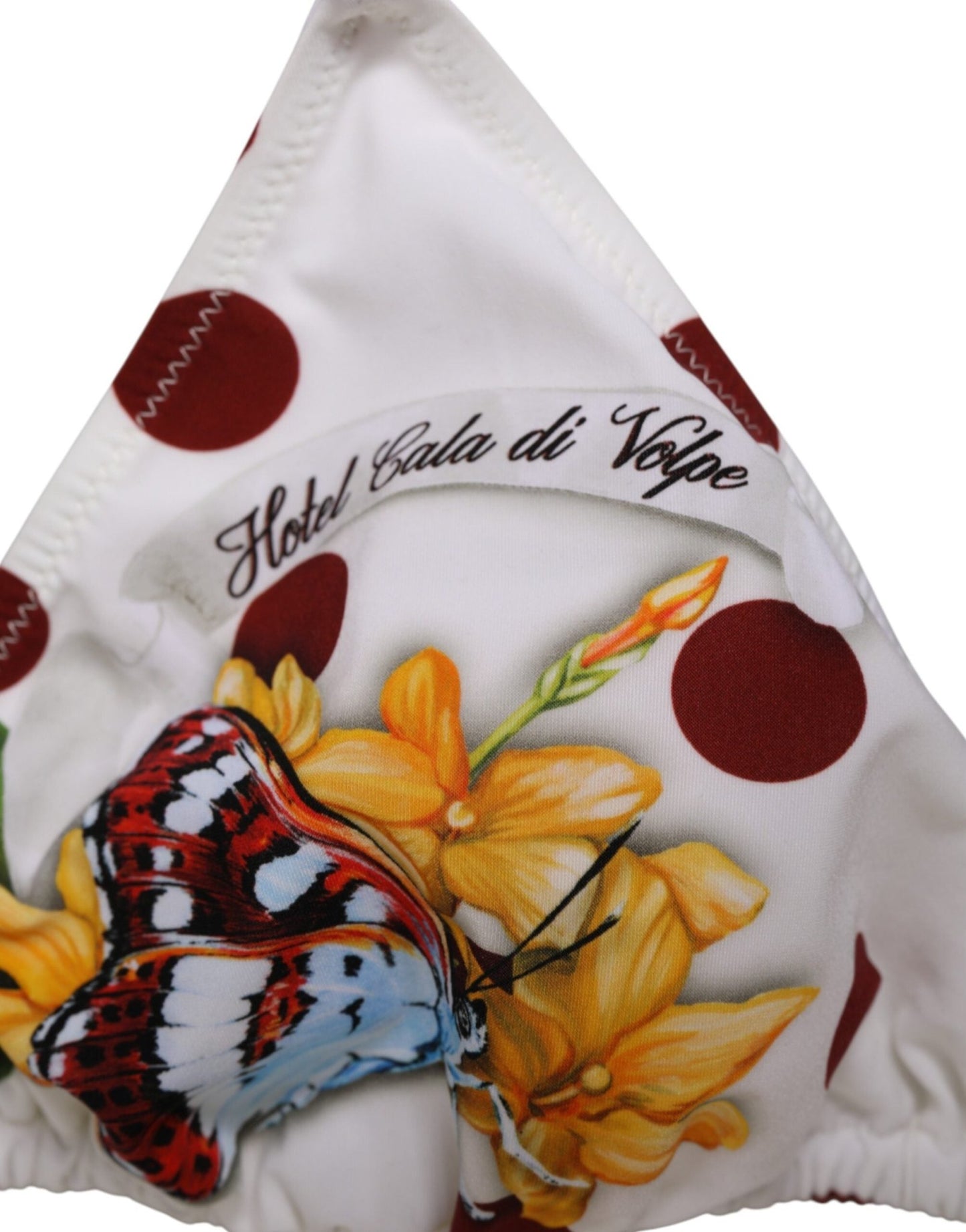 Dolce & Gabbana White Red Polka Dot Floral Print Triangle – IT4 | L par Dolce & Gabbana | Disponible sur Sandy Store ByNet