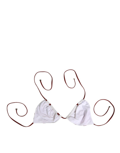 Dolce & Gabbana White Red Polka Dot Floral Print Triangle – IT4 | L par Dolce & Gabbana | Disponible sur Sandy Store ByNet