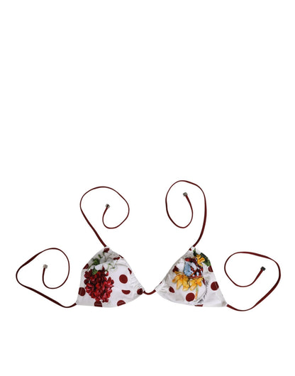 Dolce & Gabbana White Red Polka Dot Floral Print Triangle – IT4 | L par Dolce & Gabbana | Disponible sur Sandy Store ByNet