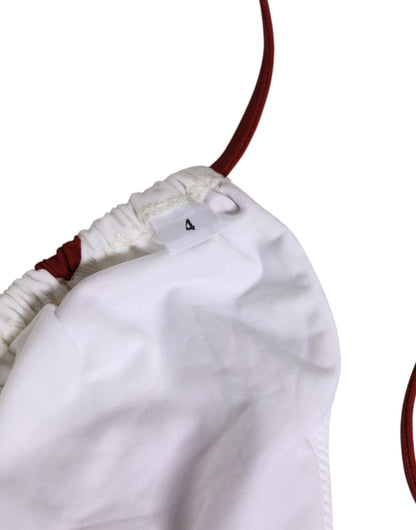 Dolce & Gabbana White Red Polka Dot Floral Print Triangle – IT4 | L par Dolce & Gabbana | Disponible sur Sandy Store ByNet