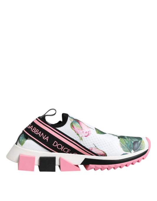 Dolce & Gabbana White Rose Print Sorrento Sneakers Shoes – EU35.5/US5 par Dolce & Gabbana | Disponible sur Sandy Store ByNet