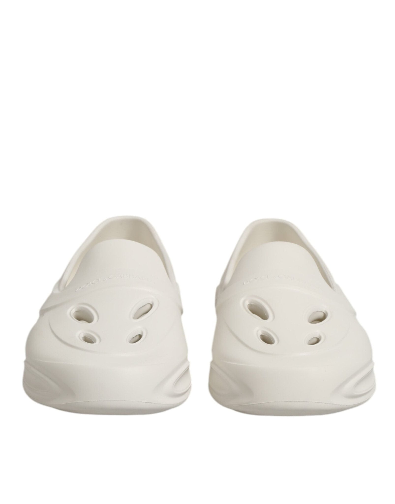 Dolce & Gabbana White Rubber Slides Low Top Sneakers Shoes – EU44/US11 par Dolce & Gabbana | Disponible sur Sandy Store ByNet