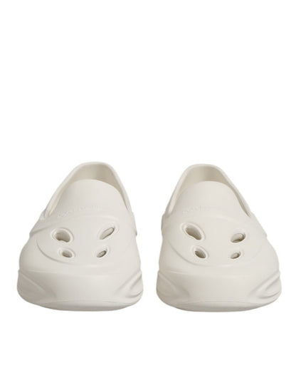 Dolce & Gabbana White Rubber Slides Low Top Sneakers Shoes – EU44/US11 par Dolce & Gabbana | Disponible sur Sandy Store ByNet
