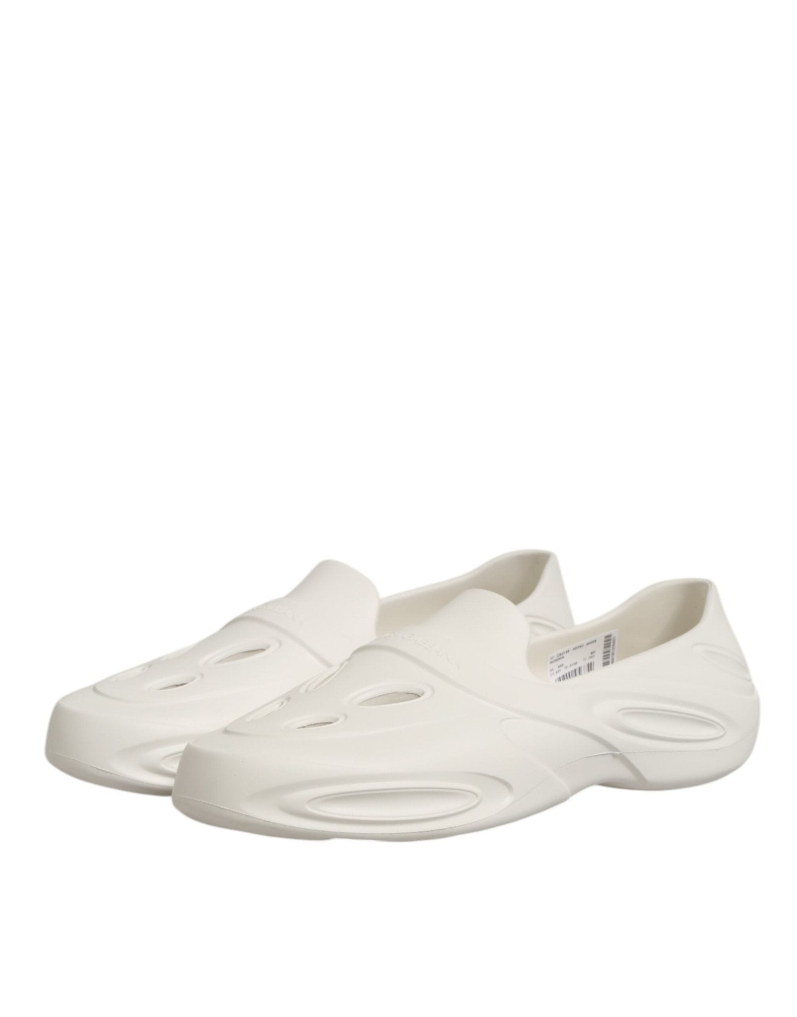 Dolce & Gabbana White Rubber Slides Low Top Sneakers Shoes – EU44/US11 par Dolce & Gabbana | Disponible sur Sandy Store ByNet