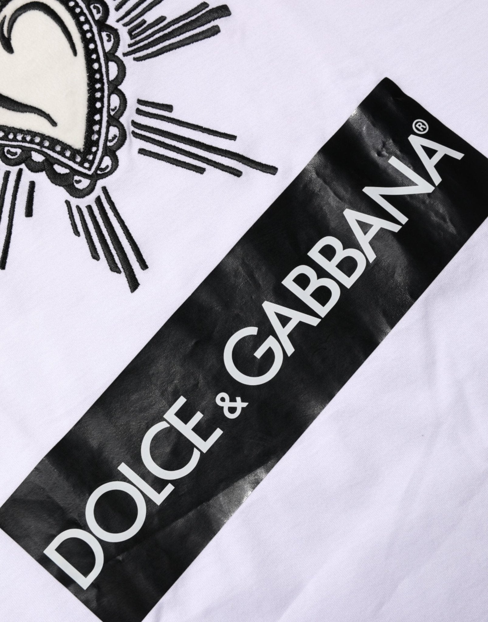 Dolce & Gabbana White Sacred Heart Short Sleeve Men T-shirt – IT52 | XL par Dolce & Gabbana | Disponible sur Sandy Store ByNet
