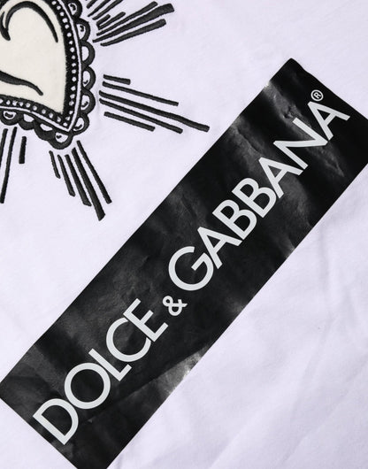 Dolce & Gabbana White Sacred Heart Short Sleeve Men T-shirt – IT52 | XL par Dolce & Gabbana | Disponible sur Sandy Store ByNet