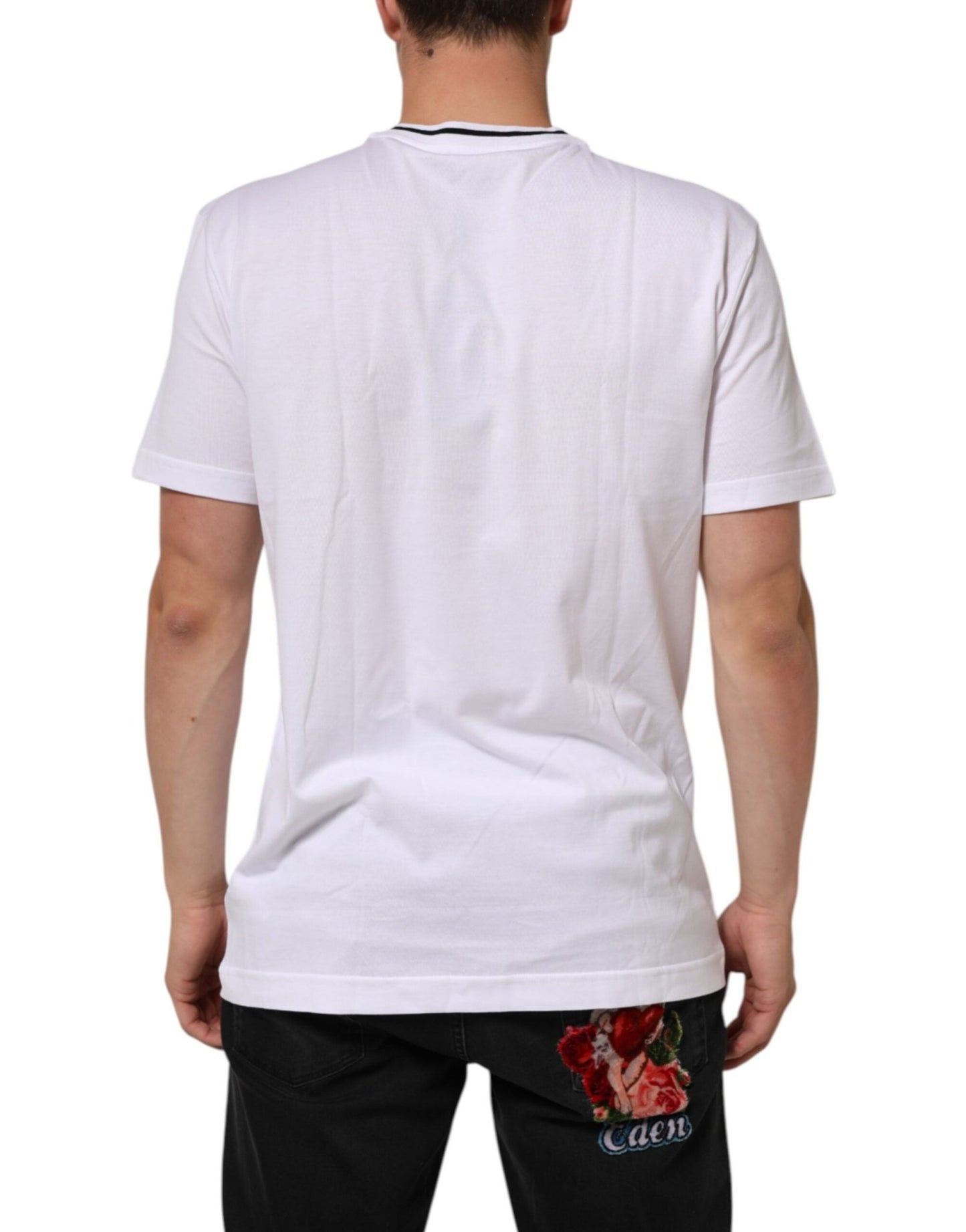 Dolce & Gabbana White Sacred Heart Short Sleeve Men T-shirt – IT52 | XL par Dolce & Gabbana | Disponible sur Sandy Store ByNet