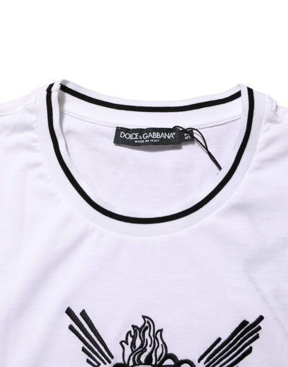 Dolce & Gabbana White Sacred Heart Short Sleeve Men T-shirt – IT52 | XL par Dolce & Gabbana | Disponible sur Sandy Store ByNet