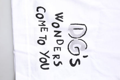 Dolce & Gabbana White Short - Sleeved Printed Jersey T-shirt - Sandy Store ByNet